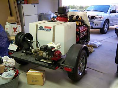 Mobile auto detail trailer car wash pressure washer 