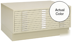 Safco 10 drawer steel flat file & base 32X43 white