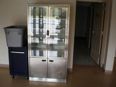 Surgical pass through cabinets- solid stainless steel