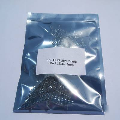 200 pcs 3MM red led lamp ultra bright 200 free resistor