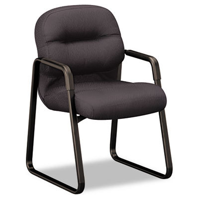 2090 pillow sers chair black upholstery/black sled base