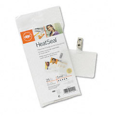 Gbc heatseal id badge prepunched laminating pouches, 2-