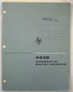 Hp model 405B operating and service manual