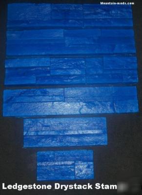New 6 ledgestone drystack vertical concrete stamps mats 