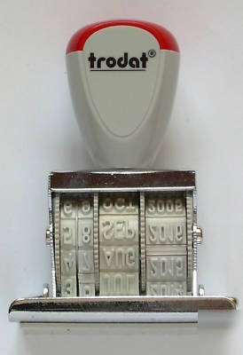 New trodat received / date metal cased rubber stamp ( )