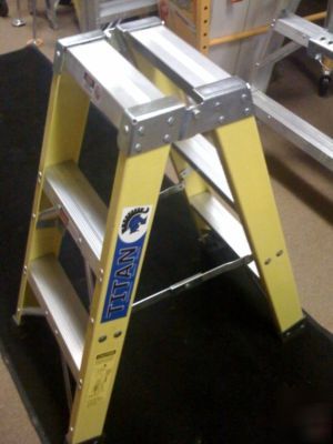 Titan 3 ft twin, double sided, step ladder, fiberglass