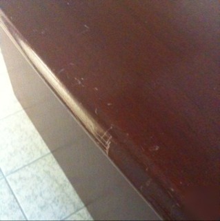 Mahogany reception desk and waiting room furniture
