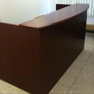 Mahogany reception desk and waiting room furniture