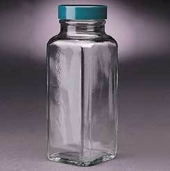 Qorpak french square bottles, wide mouth, qorpak 7907