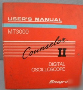 Snap-on MT3000 digital oscilloscope user's manual
