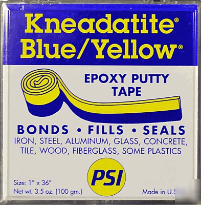 Kneadatite blue/yellow epoxy tape