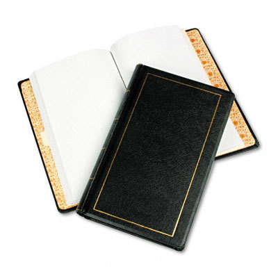 Looseleaf minute book, blk leather-like cover, 125 pgs