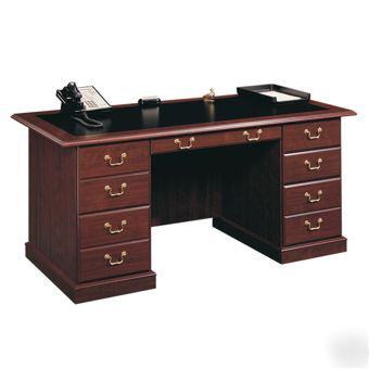 New executive desk cherry double pedistal sauder office 