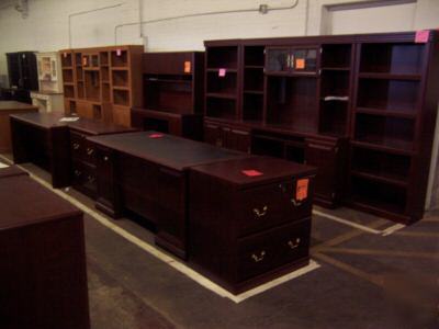 New executive desk cherry double pedistal sauder office 