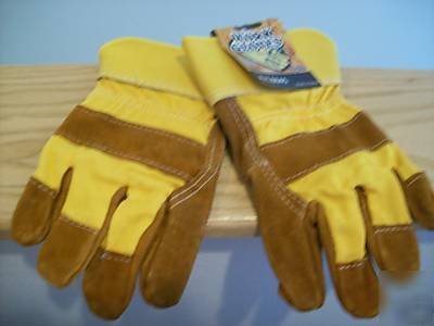 New suede leather work gloves l/xl nwt