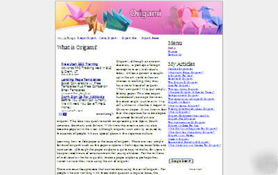 Origami niche adsense website