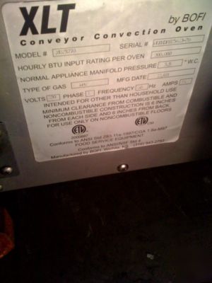 Quiet fire xlt conveyor pizza oven gas single deck