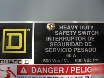 Square d disconnect switch 60 amp 600V H362NRB