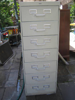Tennsco 7 drawers grey file cabinet for 5 x 8 cards