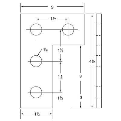 New kindorf B936 channel 4 hole flat angle corner plate