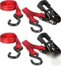 New ratchet straps 2/pack 6' x 1