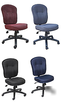 Poker chair mid back no arms black in fabric boss B1570