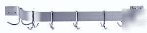 4 ft stainless steel wall mount pot rack