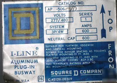 40' square d i-line busway ap-506-10 AP506 600A 277/480