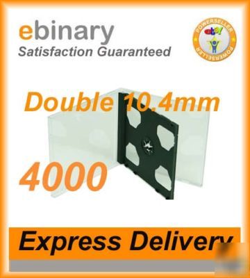 400 double cd cases jewel 10.4MM black tray