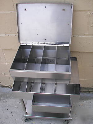Condiment dispenser double sided on wheels adjustible