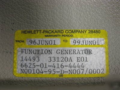 Hp 33120A arbitrary waveform generator 15 mhz function