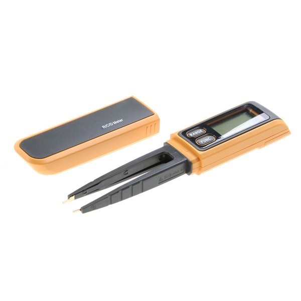 Tweezer style resistance capacitance diode meter tester