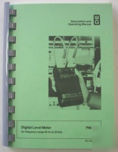 Wandel & goltermann pm-10 operating manual $5 shipping