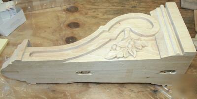 x-lg wood bar corbels leaf & berry design M809L