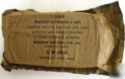 Headset extension cord for military radios