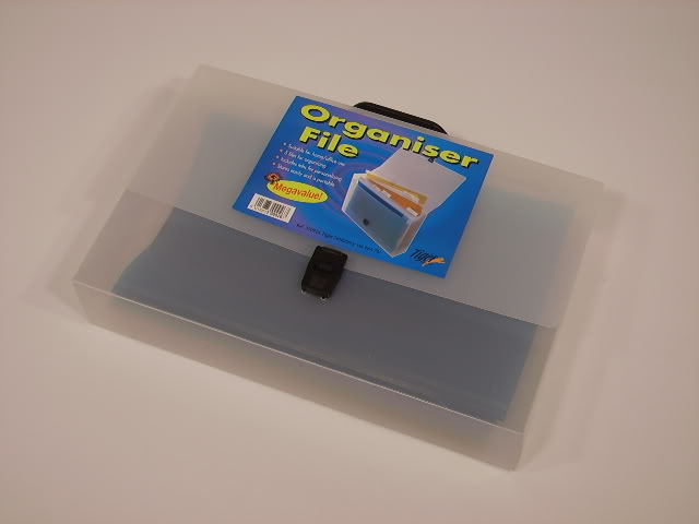 Organiser file box with 5 foolscap suspension files