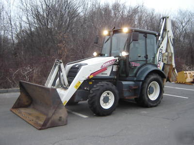 2004 terex TX760 backhoe extend-a-hoe 4X4 cab and heat