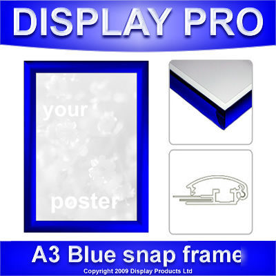 A3 blue snap frame clip poster holder picture display 