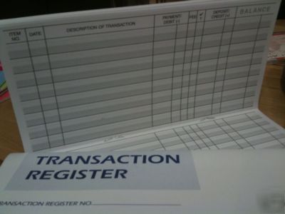 New checkbook transaction register check book records