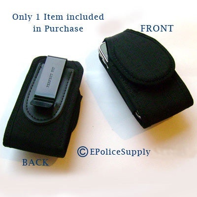 Pda cell phone holder - black nylon / belt clip 