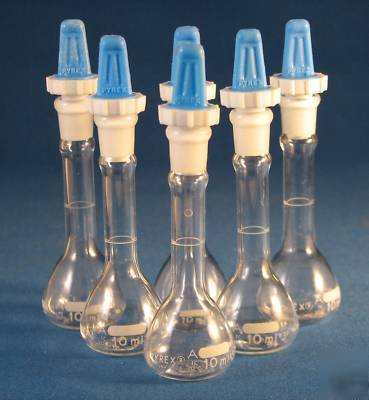PyrexÂ® volumetric flasks #5642 10ML (qty 6)