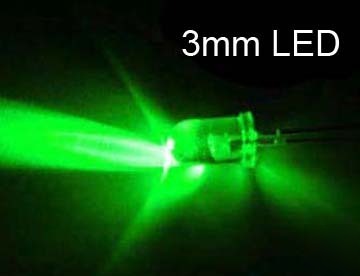 100PCS 3MM green 5000MCD ultra bright leds