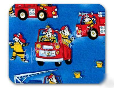 Dog firemen comic firetruck mouse pad mousepad