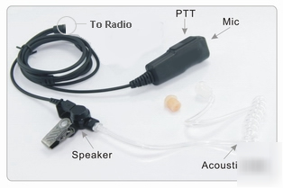 3' coil earbud audio mic kit icom ic-F3 ic-F4 ic-F10