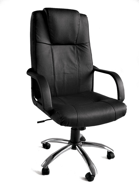 New leather executive high back office chair w chrome