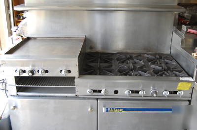 Restaurant equipment used u.s range 6 burners, griddle,