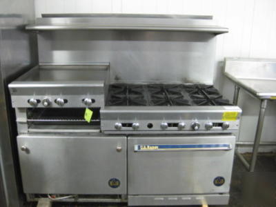 Restaurant equipment used u.s range 6 burners, griddle,