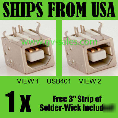 Usb replacement port jack type-b zebra & dymo printers