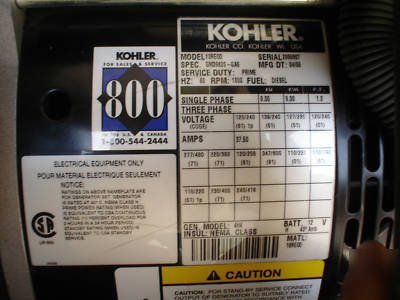 Kohler 10 kw commercial grade diesel generator