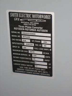 20 hp rotary phase converter ex 